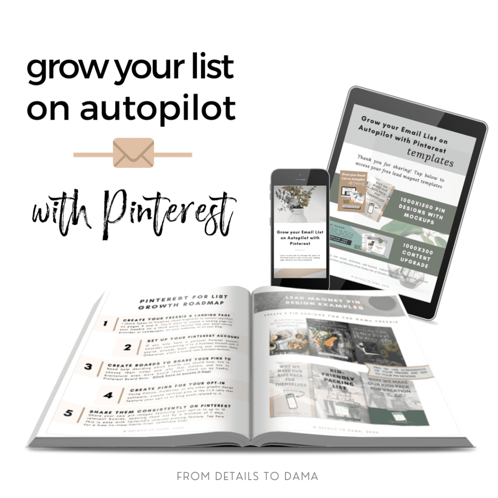 tablet phone and ebook grow your list on autopilot with pinterest